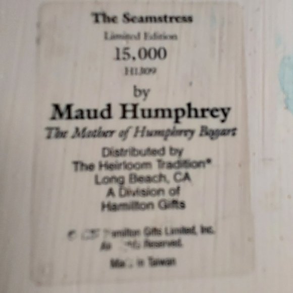 Vintage 1987 Maud Humphrey ''The Seamstress" Limited Edition Figurine H1309 - Picture 12 of 12